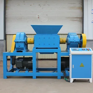 Twin Shaft Plastic Tire Recycling Shredder Machine shredder blade iron metal for sale Large machine