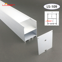 LS-109 58*70MM LED Bande En Aluminium Canal PC Diffuseur Couverture Lumière Linéaire LED Profil Échantillon Suspension Coupe Service Disponible