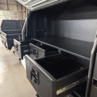 Caisse de chargement en aluminium 4x4 pour pick-up, sur mesure, avec auvent et boîtes à outils latérales coulissantes