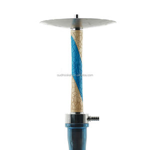 Ingrosso di fabbrica Narghilè in legno e alluminio con base in vetro, vaso completo in legno, accessori per narghilè - Product Image 3