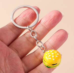 Belle bande dessinée 3D alimentaire porte-clés frites biscuits <span class=keywords><strong>chocolat</strong></span> crème glacée porte-clés pour voiture porte-clés sac à main pendentif bijoux à bricoler soi-même - Product Image 5