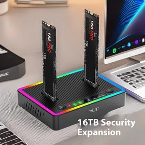 กล่องอะลูมิเนียมใส่ฮาร์ดดิสก์โปรโตคอลคู่ขยายได้สูงสุด4TB รองรับฮาร์ด <span class=keywords><strong>M</strong></span>.2 NVMe/SATA 2230/2242/2260/2280 - Product Image 6