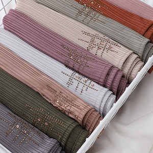 Lujo personalizado hecho Jersey Crystal Hijab chales mujeres moda Popular chales largo Hijab - Product Image 2