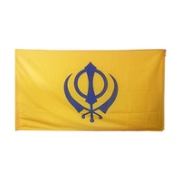 Drapeau du Khalistan promotionnel 3x5 pieds 100% polyester double face impression typographique personnalisée aluminium imperméable durable