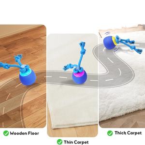 Jouets couineurs pour chiens : balle rebondissante et sauteuse activée par le toucher avec corde - Product Image 2