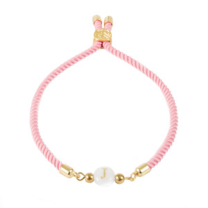 <span class=keywords><strong>YL</strong></span> en Stock, nueva pulsera con letra inicial para mujer, pulsera con abalorio de cuerda ajustable hecha a mano para mujer, regalo de joyería de moda para mujer - Product Image 4