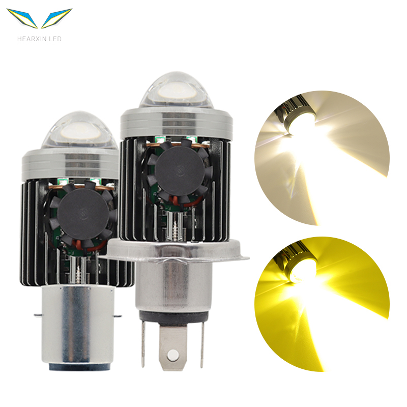 H4 BA20D светодиодные лампы, прожектор для мотоцикла