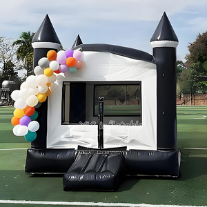 <span class=keywords><strong>Castillo</strong></span> Inflable Blanco y Negro <span class=keywords><strong>de</strong></span> Nuevo Diseño con Tobogán para Niños, para Fiestas en <span class=keywords><strong>el</strong></span> Patio Trasero, <span class=keywords><strong>de</strong></span> Grado Comercial - Product Image 3