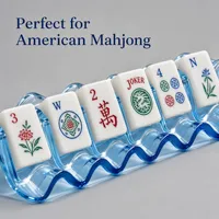 Nouveauté : Poussoirs de Mahjong en Acrylique Forme Vague, Supports Antidérapants Transparents pour Tuiles de Mahjong, Accessoires pour Jeu de Mahjong Américain