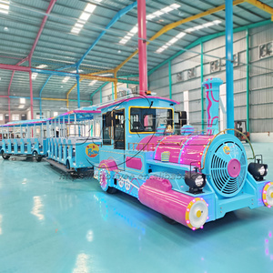 Trenino Elettrico Turistico Senza Binari Buyee BY-LTT58 da 58 Posti, 20km/<span class=keywords><strong>h</strong></span>, per Parchi Divertimento e Centri Commerciali, in Acciaio - Product Image 4