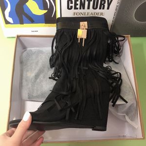 Bottes à lacets pour femme, dernier design, tendance, à franges, pour femme, 2025 - Product Image 6