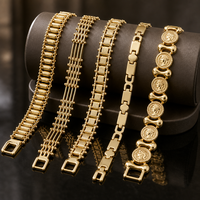 XUPING Bijoux en gros – Bracelet pour homme tendance, style minimaliste, hip-hop, en cuivre plaqué or 14 carats, maillons cubains