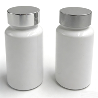 Bouteilles à pilules PET vides transparentes avec bouchons à vis dorés, contenants de stockage en plastique pour capsules de vitamines et compléments alimentaires