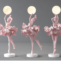 Grande sculpture moderne de danseuse de ballet, style Art déco italien, lampe sur pied, ornement créatif en résine, décoration pour hall d'hôtel et salon