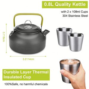 Juego de Utensilios de Cocina para Viajes, Olla y Sartén Portátiles Reutilizables, Juego de Utensilios de Cocina de Aluminio Ligero para Acampar al Aire Libre - Product Image 3