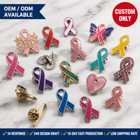 Broches en émail personnalisées en forme de ruban de sensibilisation, badges métalliques personnalisés, broches pour événements de collectes de fonds pour le cancer du sein, récompenses, clubs, écoles - Vente en gros