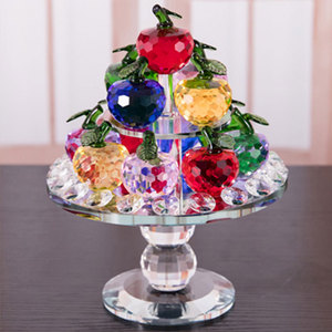 Frutero de cristal decorativo con adornos de piña y manzana para decoración del hogar o centro de mesa de boda - Product Image 2