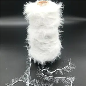 Factory raw white nylon mink yarn 7NM 2.0cm length hair sweater fancy minky fluffy yarn for coat