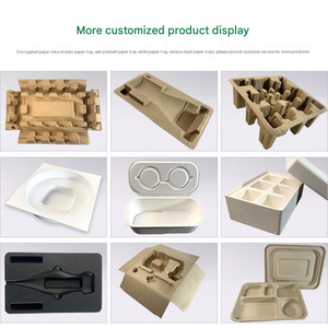 Parçalanabilir hamuru çevre dostu ambalaj özelleştirmek ıslak preslenmiş kağıt tutucu dört bardak tutucu altı bardak tutucu kutular - Product Image 6