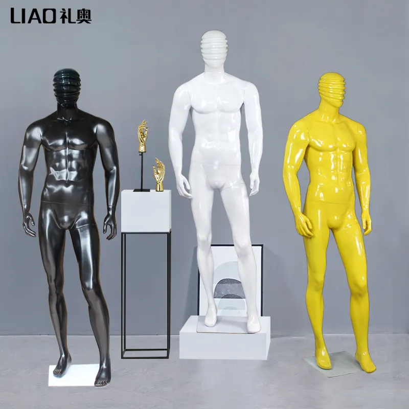 HIGH-grade black white model prop male modelling head and whole body display stand mannequin Strong muscles men