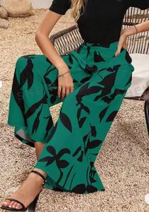 Mode coréenne pantalons tricotés de plage femmes broderie épissure évider taille élastique pantalon ample femme longues jambes larges été - Product Image 4