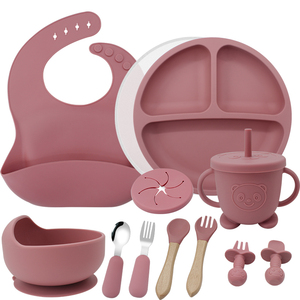 Juego de Platos y Cubiertos de Silicona de Grado Alimenticio, Libres de BPA, con Plato de Succión, Tenedor y Cuchara para Bebés, Diseño Minimalista Personalizado - Product Image 6
