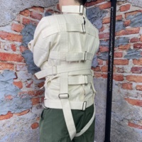 Veste de contention en toile robuste avec boucles métalliques pour la rétention maniaco-dépressive, combinaison de retenue pour l'asile, vêtement de bondage pour la psychiatrie et le BDSM
