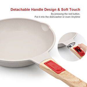 SANLANG <span class=keywords><strong>Tefal</strong></span> Poêles à <span class=keywords><strong>induction</strong></span> Poêles à frire en fonte d'aluminium blanc antiadhésives avec poignée amovible - Product Image 2