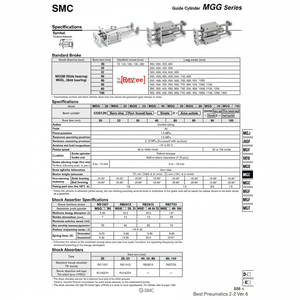 Cylindre de guidage MGGMF25-75 SMC Pneumatics - Product Image 1