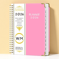 Carnet de notes/agenda/planificateur de manifestation A5 à spirale avec logo personnalisé 2026 pour la planification hebdomadaire et mensuelle des objectifs, cadeau en PP