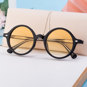 Nuevas gafas de sol con montura redonda para mujer, protección UV400, lentes de PC, montura negra, estilo moderno WM TR28019 - Product Image 3