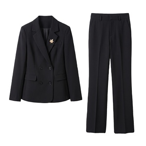 Dames Dubbelgeknoopte Kostuumset met Ingesneden Kraag <span class=keywords><strong>Blazer</strong></span> Broek Spandex/Polyester Anti-Kreuk 4 Kleuren <span class=keywords><strong>Plus</strong></span> <span class=keywords><strong>Size</strong></span> S-5XL Kantoor - Product Image 1