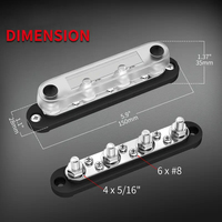 Bloc de bornes de connexion à vis industriel robuste Daiertek BB300-T6M10 en cuivre 12-28AWG 6 pôles 300A 48V