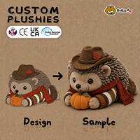 Peluche hérisson personnalisée en promotion, jouet décoratif citrouille d'automne et feuille d'érable pour soulager le stress, idéal comme cadeau