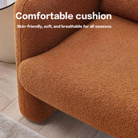 Fauteuil de Salon Moderne en Tissu Effet Laine d'Agneau Sherpa Rembourré, Petit Canapé Individuel d'Appoint avec Accoudoirs et Assise Moelleuse pour Salon et Maison