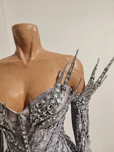 Body intero da designer per feste di compleanno con guanti, tuta da club da donna, body da showgirl per performance di danza, outfit da festival - Product Image 6