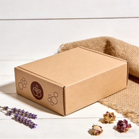 Boîte d'expédition postale durable en carton ondulé avec logo personnalisé, pelliculage mat, pour savons et bougies