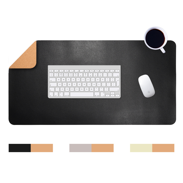 Waterproof Smooth Double Sided Leather Office Desk Mat Large Desk Pads Cork Mouse Pad