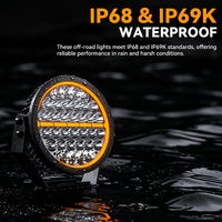 Phare de conduite tout-terrain LED 9 pouces, faisceau combiné DRL ambre, phare de travail LED Emark avec couvercle noir pour 4x4, camion, VTT, UTV, pick-up