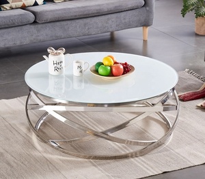 <span class=keywords><strong>Tavolino</strong></span> <span class=keywords><strong>da</strong></span> Caffè Moderno <span class=keywords><strong>in</strong></span> Acciaio Inox con Piano <span class=keywords><strong>in</strong></span> <span class=keywords><strong>Vetro</strong></span> Temperato Bianco e Top <span class=keywords><strong>in</strong></span> Marmo - Product Image 3