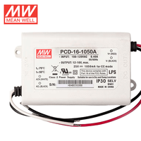 Original Mean Well PCD-16 Series 16W Switching Power Supply AC Dimmable LED Power Supply Tegangan Output Tunggal 8V/12V/24V/48V