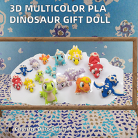 Figurine de dinosaure en PLA multicolore imprimée en 3D, ornements créatifs en forme d'œuf, cadeau fait main