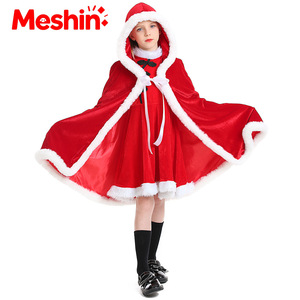 Costumes de Noël pour filles, déguisements de Père Noël en velours, robes de scène, jupes, polyester pour TV et cinéma - Product Image 1