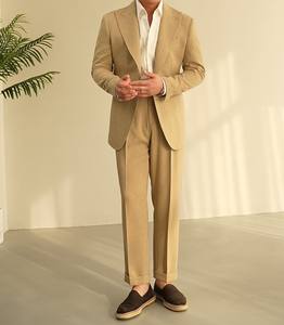 Abito <span class=keywords><strong>da</strong></span> <span class=keywords><strong>Uomo</strong></span> Stile Napoletano 2025, Traspirante, Casual, <span class=keywords><strong>in</strong></span> Misto <span class=keywords><strong>Lino</strong></span>, Monopetto con Risvolto a Punta - Product Image 2