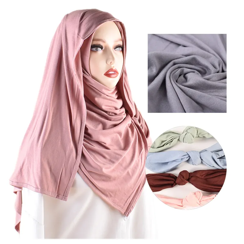 High Quality Rayon Jersey Fabric Cotton Hijab Solid Cotton Jersey Cotton hijab woman muslim scarf Hijab Khimar Ethnic Bandanas