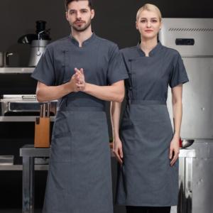 Uniforme de chef à 2 boutons de poitrine Pantalon unisexe Uniforme de chef de cuisine Uniformes de chef de cuisine - Product Image 5