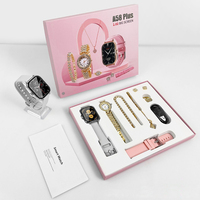 Montre connectée Lady Smartwatch A58 Plus, bracelet en or luxueux et délicat avec diamants, montre connectée sport 6 en 1, coffret cadeau