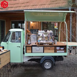 新设计电动冰淇淋车Tuk Tuk烧烤咖啡店卡车三轮车电动食品车出售移动酒吧牛奶车