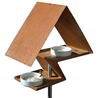 Mangeoires à oiseaux JH-Mech pour l'extérieur, design moderne, résistantes aux intempéries, décoratives, durables, en acier résistant aux intempéries, mangeoires à oiseaux de jardin