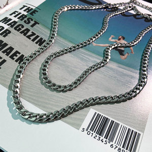 Mwsc — collier Hip Hop pour hommes et femmes, chaîne épaisse, en acier inoxydable, <span class=keywords><strong>personnalisée</strong></span>, 6mm de largeur - Product Image 4